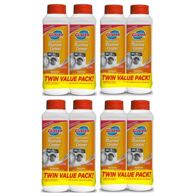 Glisten Washer Magic Washing Machine Cleaner and Deodorizer, 8 Bottles