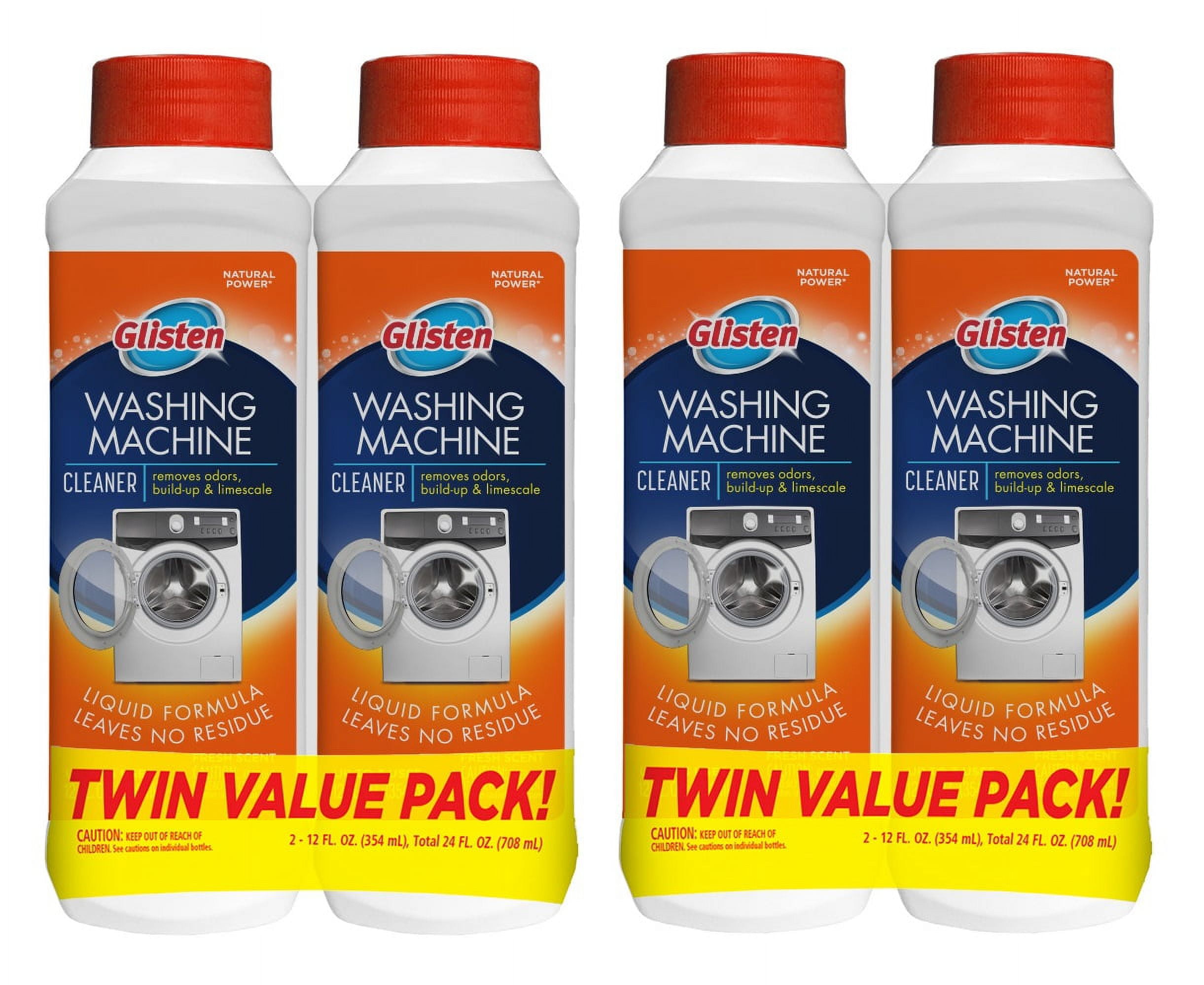 Glisten Washing Machine Cleaner, Helps Remove Odor, Buildup, and Limescale, Fresh Scent, 12