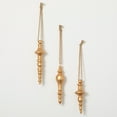 thumbnail image 1 of Glistening Gold Finial Gold 17"H Metal Set of 3, 1 of 3