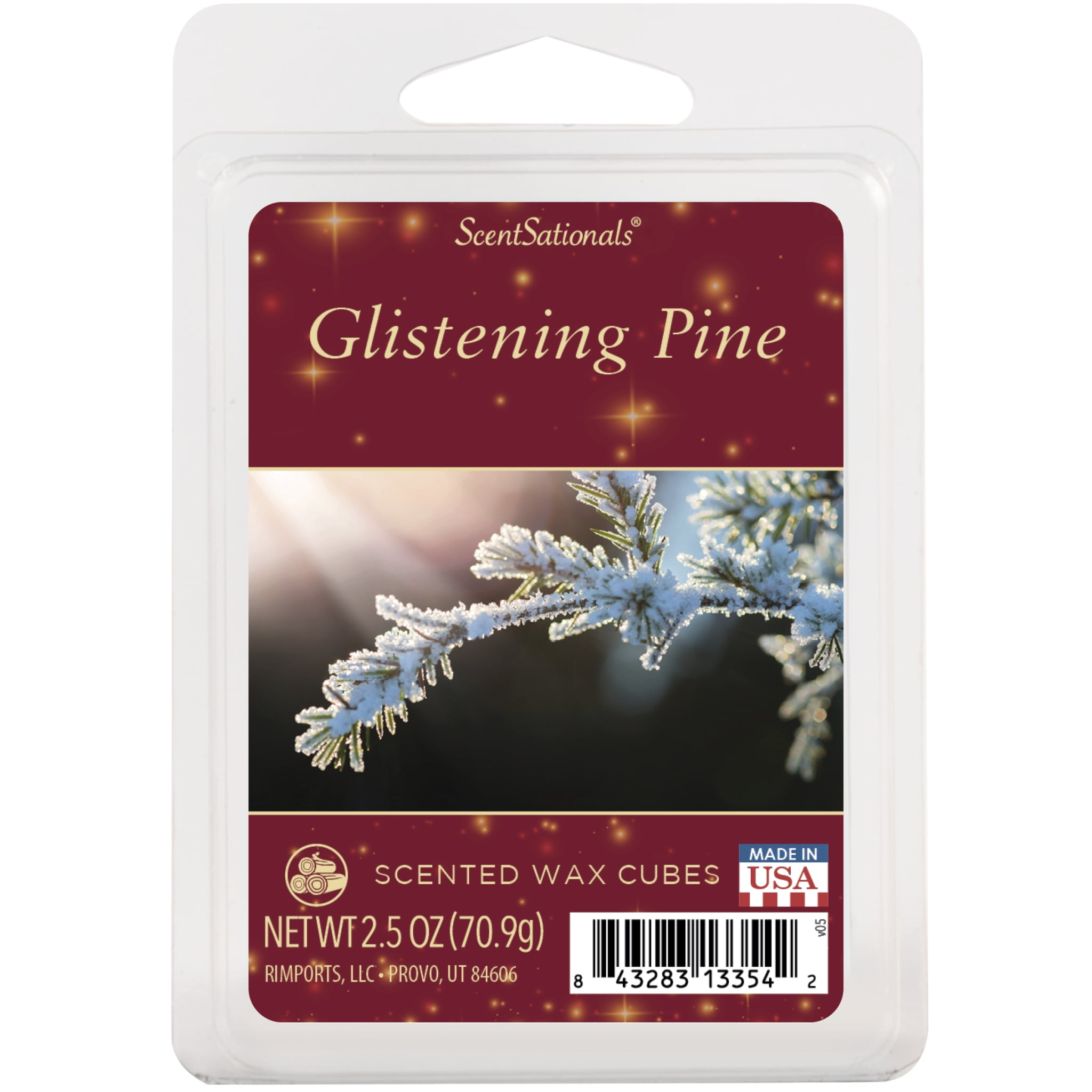 Glistening Pine Scented Wax Melts, ScentSationals, 2.5 oz (1-Pack)