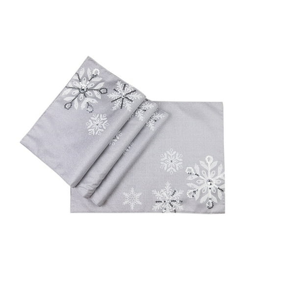 Glistening Snow Christmas Placemats, 13 by 18-Inch, Set of 4