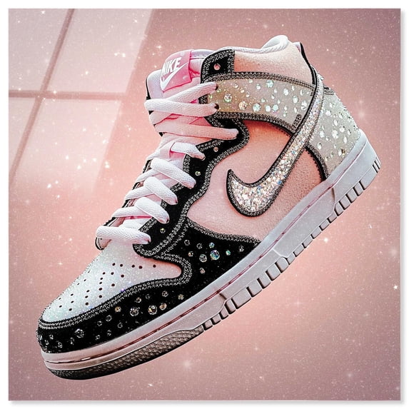 Glistening Studded Sneaker Acrylic Print Sneaker Wall Art by Art Remedy, Ready to Hang, 30 x 30