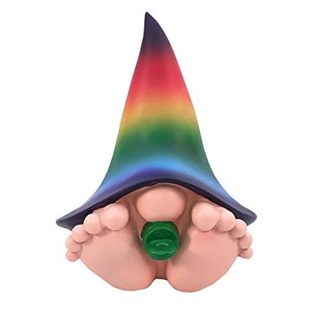GlitZGlam BO the "Giant" Rainbow Baby Gnome for the Enchanted Gnome and Fairy Garden (6 Inches Tall) (Rainbow)