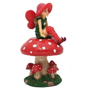 GlitZGlam LULU the Fairy with a Detachable Mushroom Fairy Stand for a Fairy Garden / Miniature Garden
