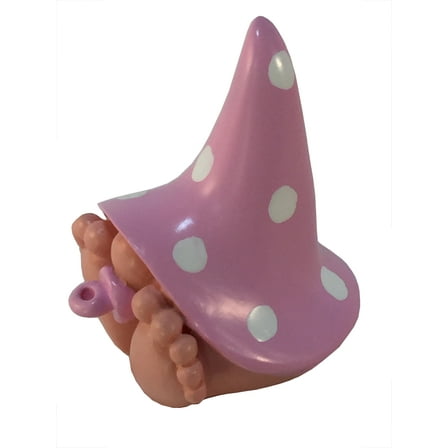 GlitZGlam Miniature Baby Girl Gnome “Chloe” – the Baby Gnome with the Pink Polka Dot Hat for the Fairy Garden