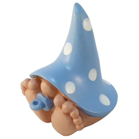 GlitZGlam Miniature Baby Gnome “Toby” – the Baby Gnome with the Polka Dot Blue Hat for the Fairy Garden