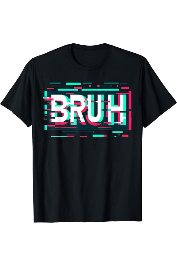 Glitch Aesthetic Gamer Bruh Meme Boys Mens Funny Saying T-Shirt