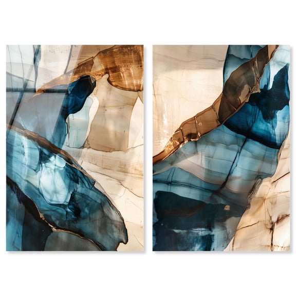 Glitch Aesthetic Harmony Duo Acrylic Print Boho Wall Decor by Art Remedy, Ready to Hang, 16 x 24