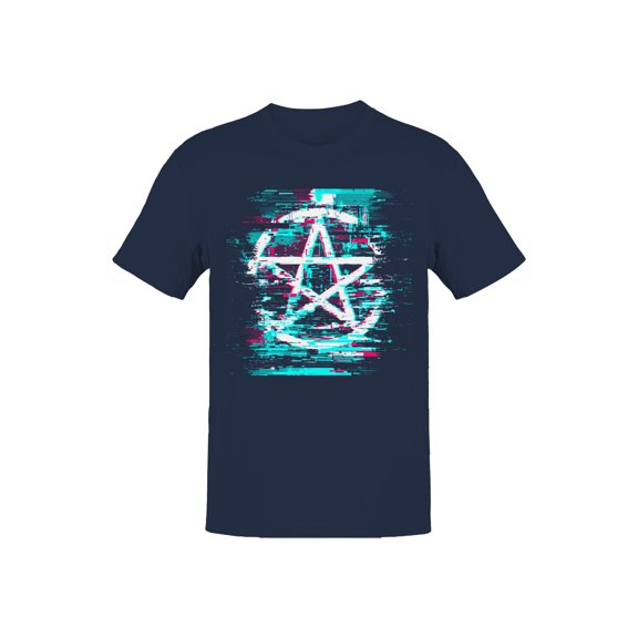 Glitch Anarchist Symbol Art Navy Men's T-shirt