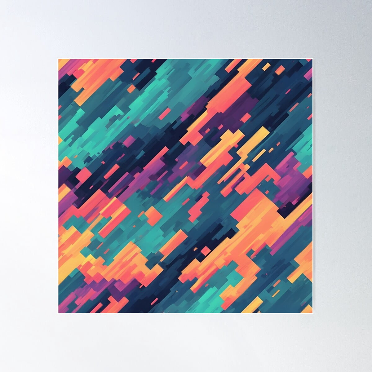 Glitch Art Aesthetic – Digital Pixelated Abstract Pattern Poster Wall ...