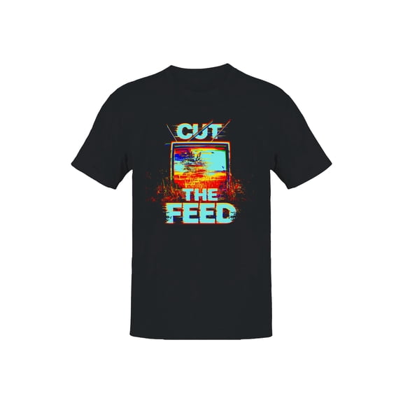 Glitch Art "Cut the Feed" Vintage Men's T-shirt