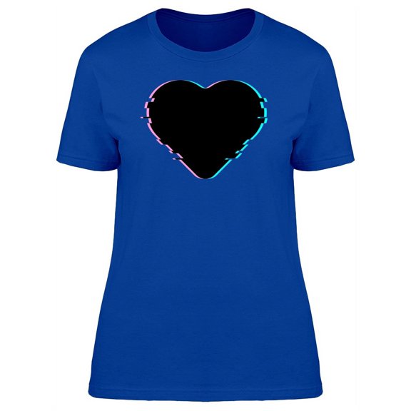 Glitch Black Heart T-Shirt Women -Image by Shutterstock, Female Medium