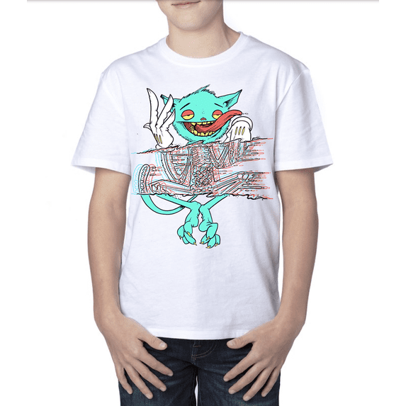 Glitch Cat tee - WHITE