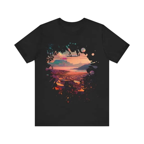 Glitch Dunes of the Electronic Expanse - Jersey Short Sleeve Tee