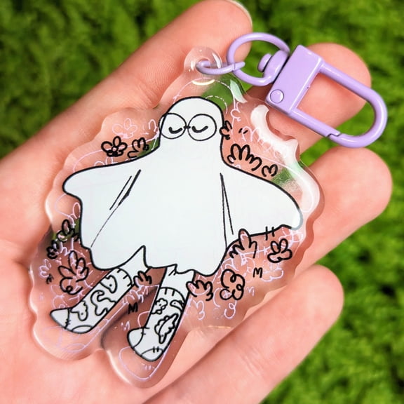 Glitch Ghost Acrylic Keychain! (1 keychain)