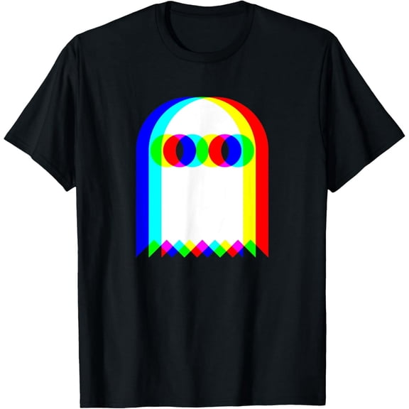 Glitch Ghost Graphic Unisex Retro Style Short Sleeve T-Shirt