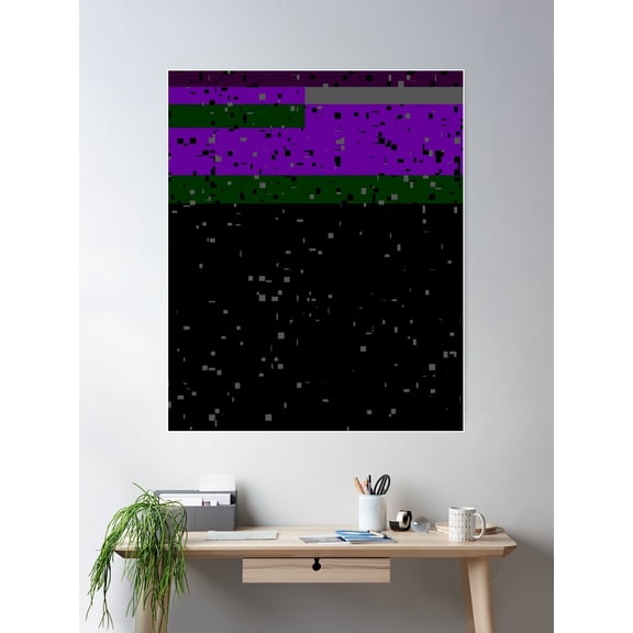 Glitch Poster Wall Art, Modern Wall Decor For Living Room Bedroom, 8x12 UNFRAMED