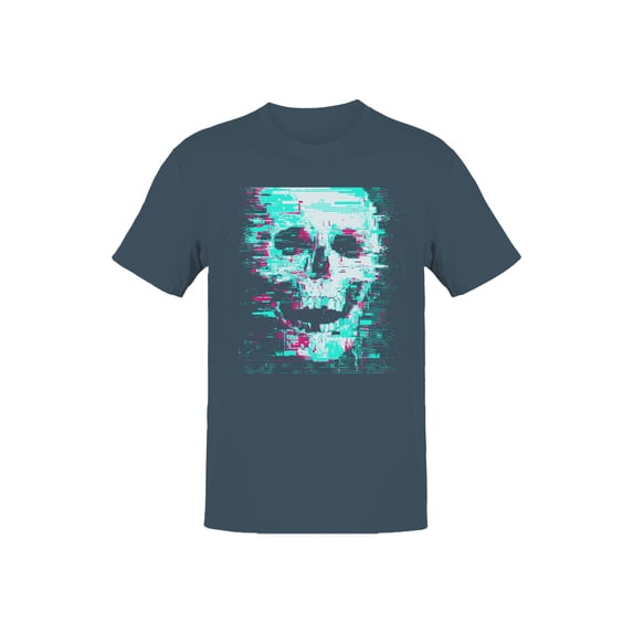 Glitch Skull Cyberpunk Art Dark Heather Men's T-shirt