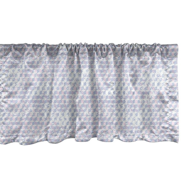 Ambesonne Glitch Valance Pack of 2, Grunge Look Abstract Shapes, 54"X18", Ceil Blue Purple
