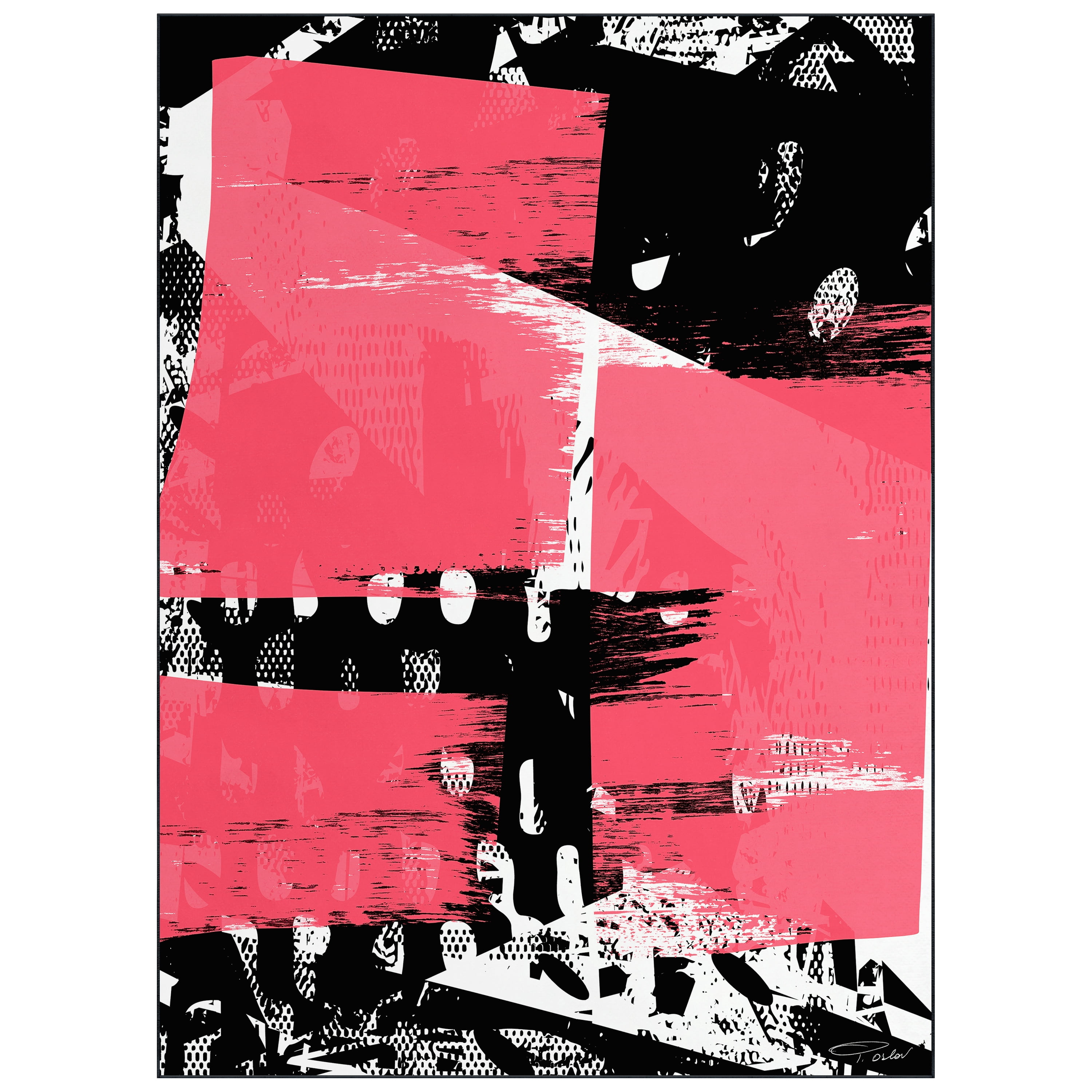 Glitch n II Washable Abstract Art Area Rug size 8'x10', Power-loomed, Heavenly Softness with Non-Slipping Backing