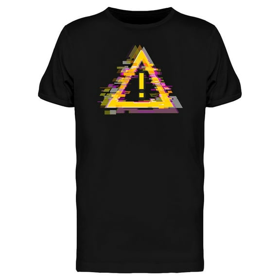 Glitched Danger Symbol Logo Tee Men's -Image by Shutterstock