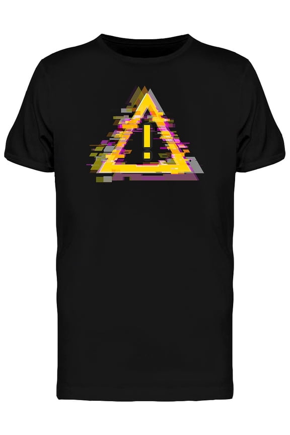Glitched Danger Symbol Logo Tee Men's -Image by Shutterstock