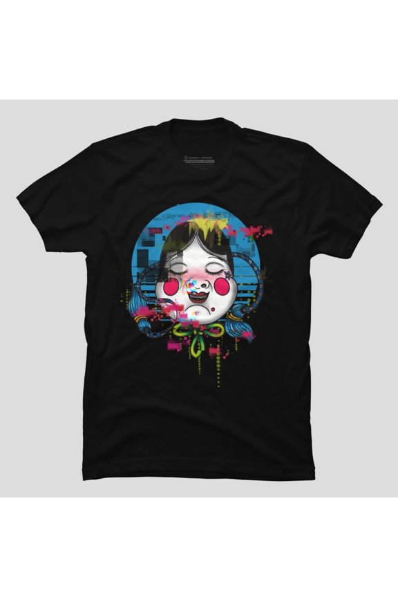 Glitched Okame Mask Japanese Retro Aesthetic Meme H44541 Unisex T-Shirt, Up to 5XL Available