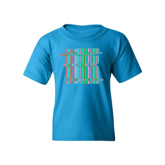 Glitched Stripes T-Shirt Juniors -SPIdeals Designs, Large
