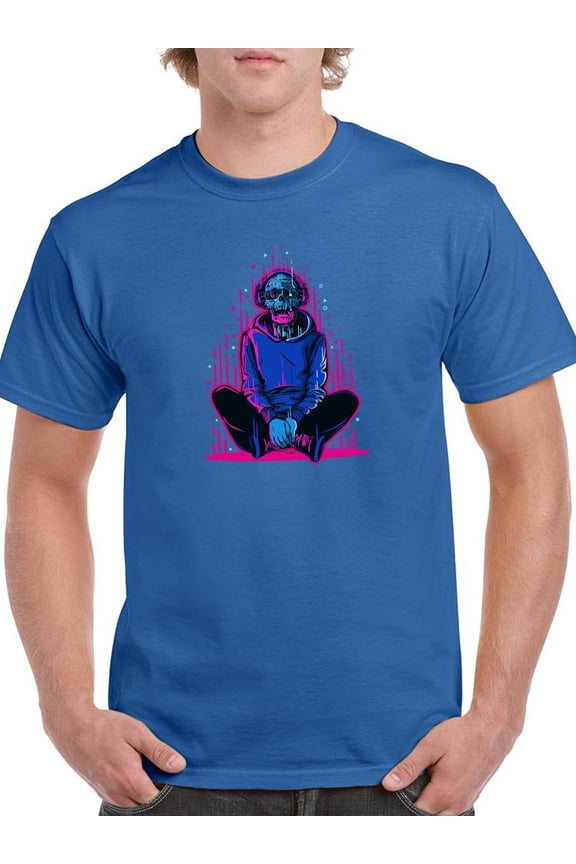 Glitching Cyborg Neons T-Shirt Men -Image by Shutterstock, Male 3X-Large