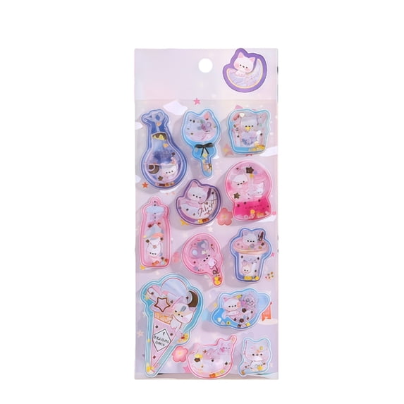 Glitten Magic Cartoon 3D Shake Stickers, Reusable Removable 3D Stickers With Vibrant Cartoon Characters, Diy Decor For Laptops Water Bottles Cars, Party Favors For And Craft