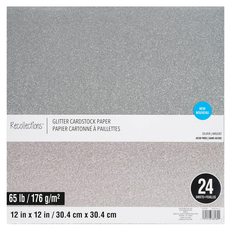Silver Glitter 8.5 x 11 Cardstock Paper by Recollections 24 Sheets | Michaels