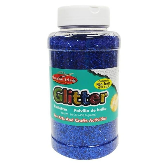 Glitter 16 oz Bottle, Blue - 3 Each