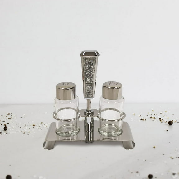 Glitter 18/10 Stainless Steel Salt and Pepper Set.