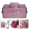 thumbnail image 1 of Glitter 3-Layer Craft Storage Box, Storage Bins, Multipurpose Art & Craft Storage Container, Tackle Box Organizer for Craft Tool, Cosmetic Organizer for Women, 1 Pcs, 12.99x5.7x7.67", 1 of 8