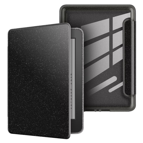 Glitter Acrylic Case for Kindle Oasis 9/10th Generation 7" (2017/2019 Release) - Glitter Black | Ultra Thin Cover with Auto Wake/Sleep, Scratch Protection