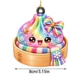 thumbnail image 1 of Glitter Acrylic Dumpling Squishies Ornament 2026 for Christmas Tree Decor, Cute Dumpling Christmas Hanging Xmas Tree Decor Gift for Family, 1 of 7