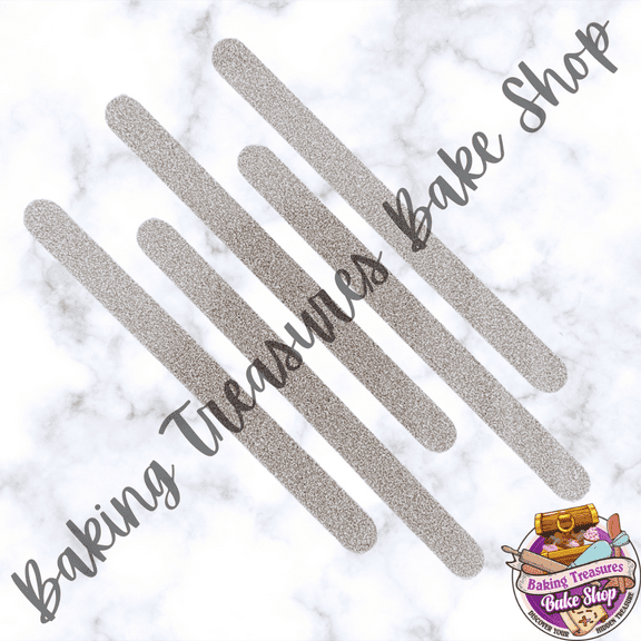 Glitter Acrylic Popsicle Sticks-  Silver