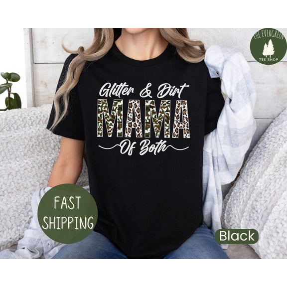 Glitter And Dirt Mama Leopard Camo T-Shirt