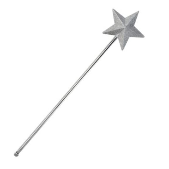 Glitter Angel Star Wand - Silver