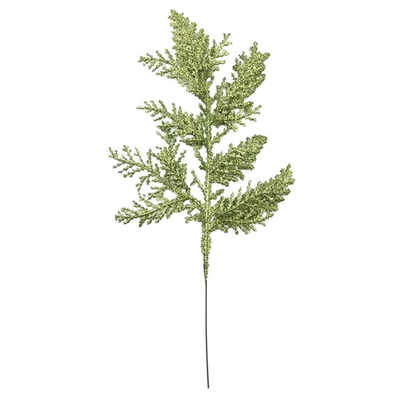 Glitter Artificial Cedar Sprigs Picks Faux Cedar Branches Stems Christmas Tree Picks Sprays 10.6" H for Christmas Tree Wreath Wedding Bouquet Winter Seasonal Holiday Decoration,Multicolor