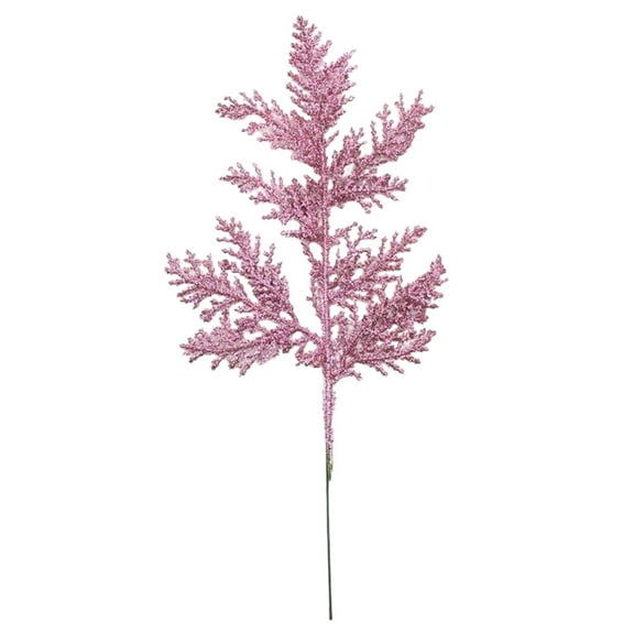 Glitter Artificial Cedar Sprigs Picks Faux Cedar Branches Stems Christmas Tree Picks Sprays 10.6" H for Christmas Tree Wreath Wedding Bouquet Winter Seasonal Holiday Decoration,Multicolor