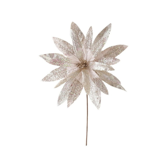 Glitter Artificial Christmas Flowers for Tree Decoration, Christmas Tree Flower Decoration Vase Decoration Perfect for Enhancing Your Christmas Tree with Sparkling Floral Accents