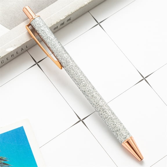 Glitter Ballpoint Pen, 1 Pc Glitter Pen, Sparkly Pens, Sparkly Fancy Sequins Glitter Pen, Retractable Press Metal Journaling Writing Pens, Cute Pen for Journaling, Black Ink for Women Office Birthday