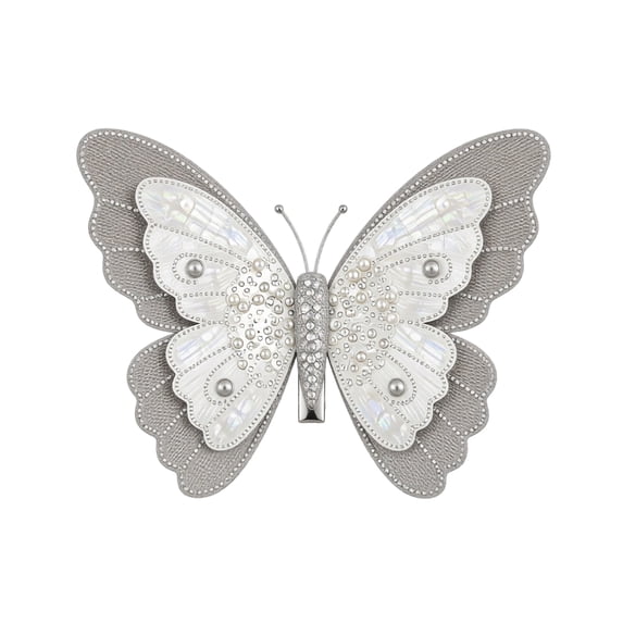 Glitter Big Butterfly Christmas Ornament with Clip, Artificial Butterfly Christmas Tree Decoration Festive Wedding Home Holiday Decoration