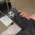 thumbnail image 1 of Glitter Bling Case for Apple iPhone 14, Slim Fit Shiny Magnetic Back Cover Stylish Drop Protective Scratch Resistant Phone Case for Girls Women, Black, 1 of 10