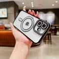 thumbnail image 1 of Glitter Bling Case for Apple iPhone 15 Pro Max, Diamond Clear Back Cover with Camera Lens Protector Compatible with Magsafe Shockproof Full Body Protective Phone Case for iPhone 15 Pro Max, Black, 1 of 9
