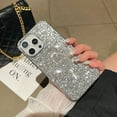 thumbnail image 1 of Glitter Bling Case for Apple iPhone 16, Slim Fit Shiny Magnetic Back Cover Stylish Drop Protective Scratch Resistant Phone Case for Girls Women, Silver, 1 of 10