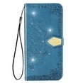thumbnail image 1 of Glitter Bling Case for Motorola Moto G Power 5G 2024, Flip Cover Mandala Embossed Stylish Luxury Wallet Case with Cards Holder & Hand Wrist Shiny Diamond Design Phone Case for Girls Women,Blue, 1 of 5