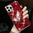 thumbnail image 1 of Glitter Bling Case for iPhone 15 Pro Max,Cute Luxury 3D Heart Crystal Rhinestone Diamond Gems Sparkle Shiny Women Girls Clear Bumper Protective Phone Case for iPhone 15 Pro Max 6.7 inch (Red), 1 of 4