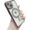 thumbnail image 1 of Glitter Bling Clear Magnetic Case for iPhone, Compatible with MagSafe Wireless Charging (Purple,iPhone 15 Pro Max), 1 of 7